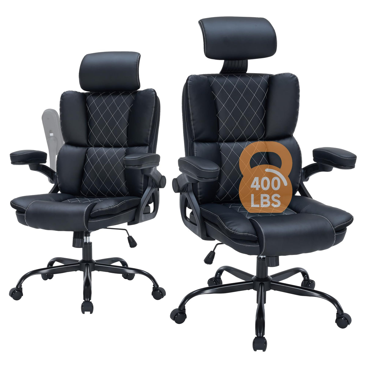 400 lbs High-Back Ergonomic Office Chair with Adjustable Headrest & 3D Armrests