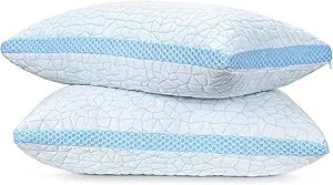 Shredded Memory Foam Pillow, Bed Pillows for Sleeping on Back