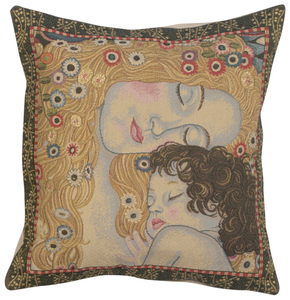 18"x18" Belgium Tapestry Art Pillow Cover – Gustav Klimt, Cotton, Zipper