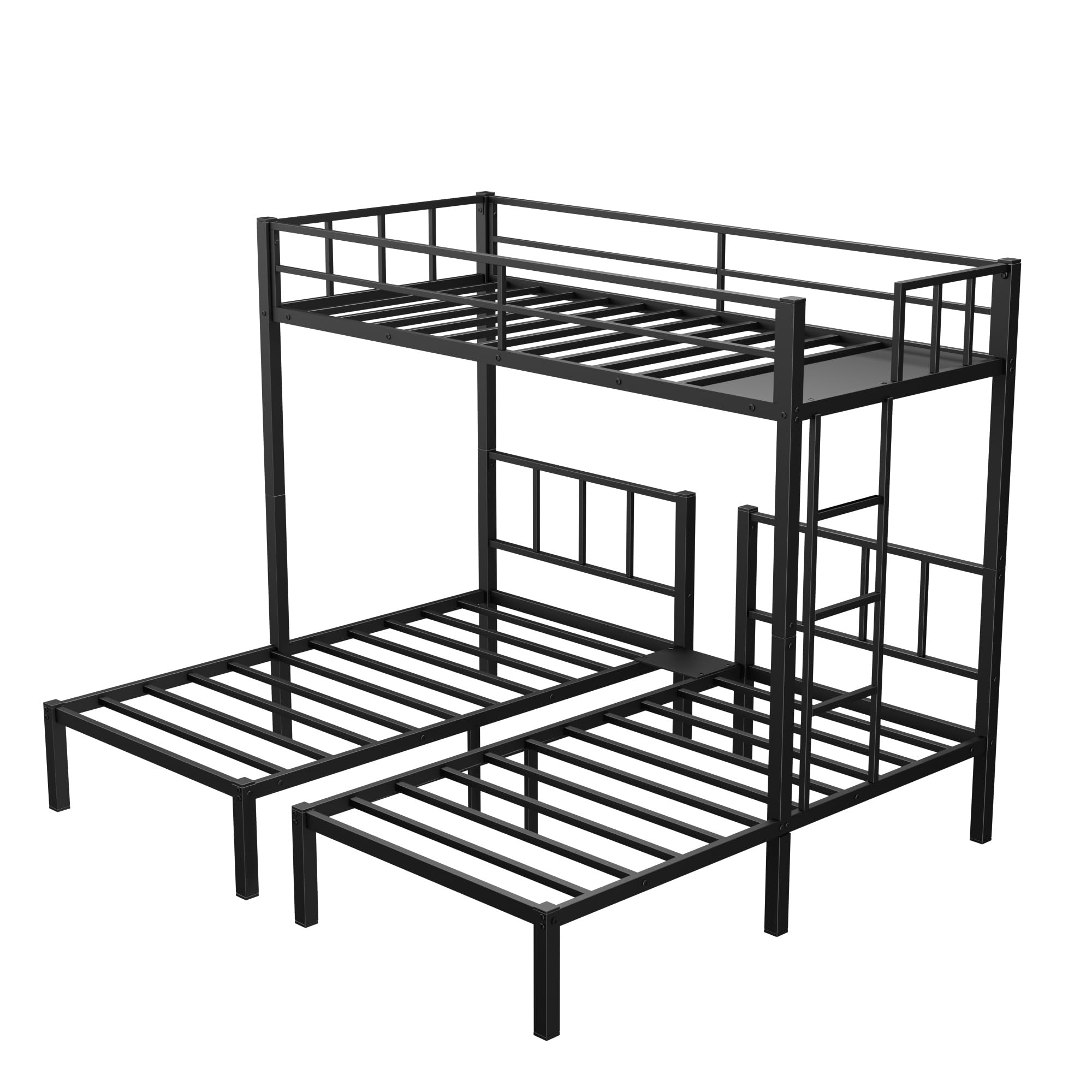 Duty Triple Bunk Bed, Twin Over Twin Over Twin with Guardrails