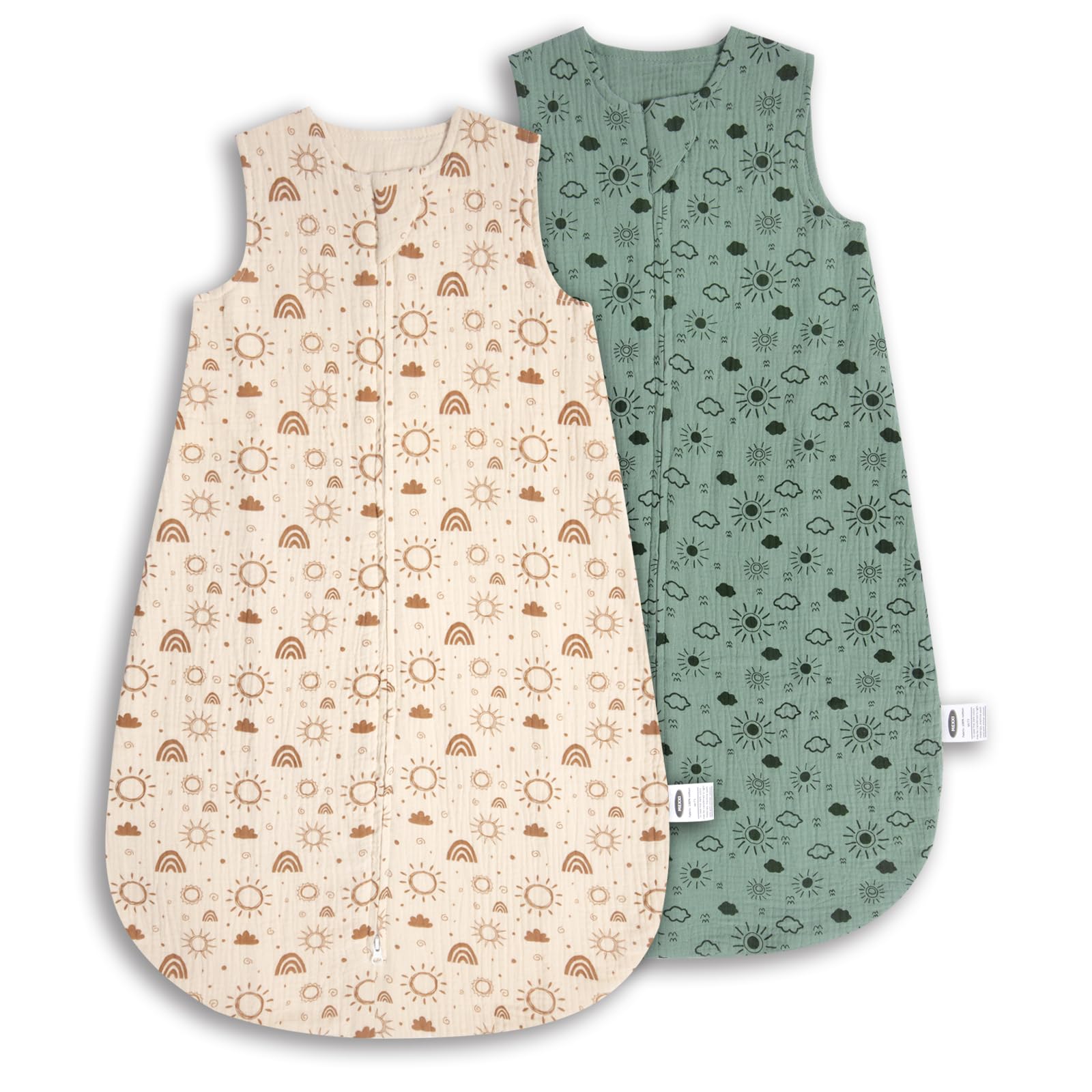 Sleep Sack 6-12 Months 1.0 TOG, 2 Pack Muslin Wearable Blanket