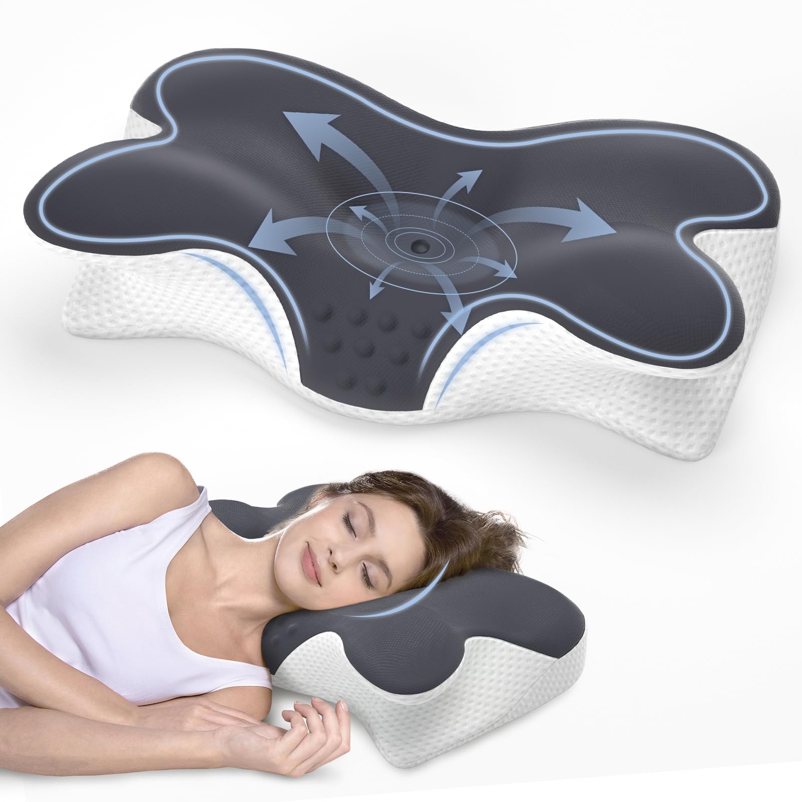 Neck Pillow for Neck Pain Relief,Side Sleeper Pillow for Sleeping