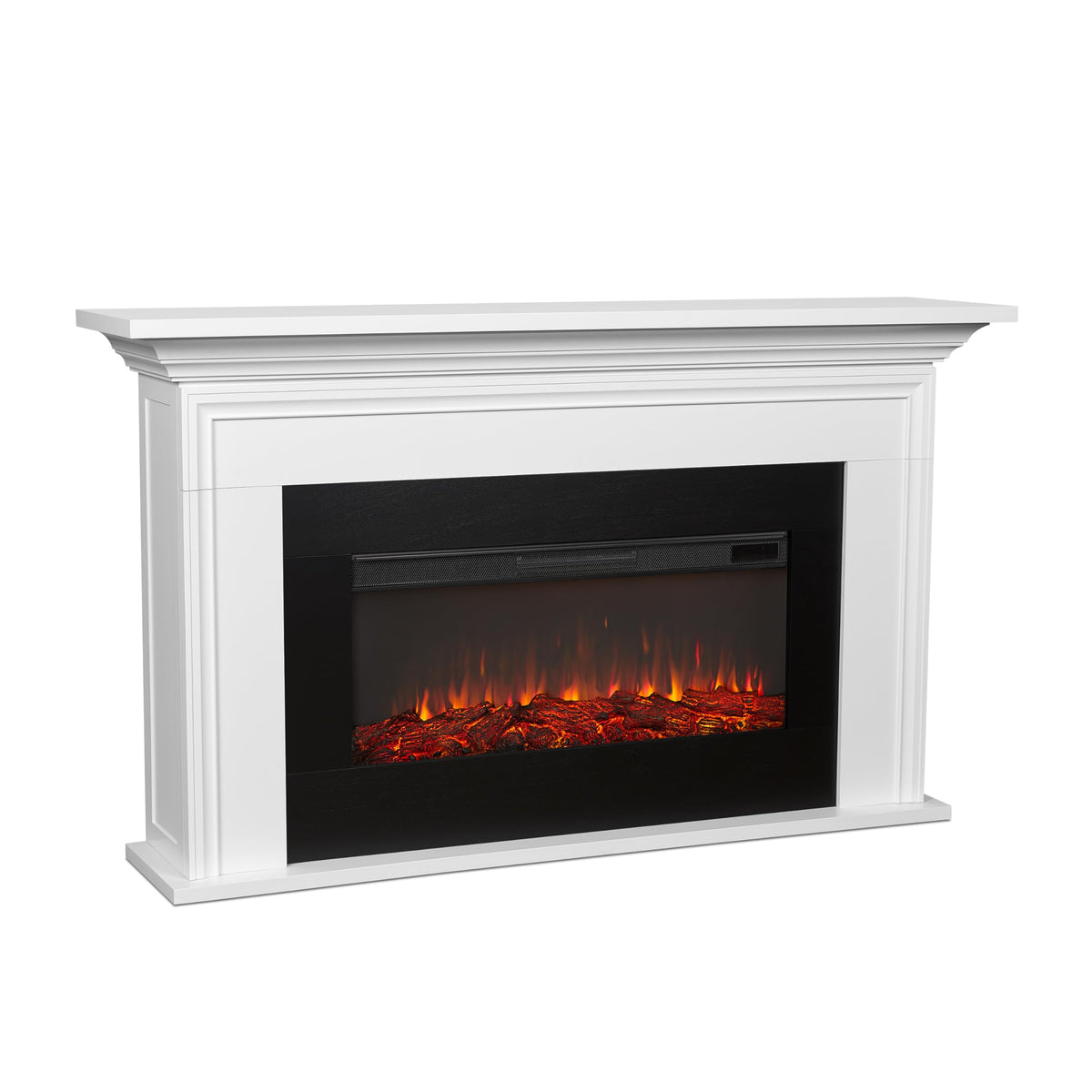 76" Landscape Electric Fireplace with Mantel, 6 Flame Colors & 5,100 BTU Heater