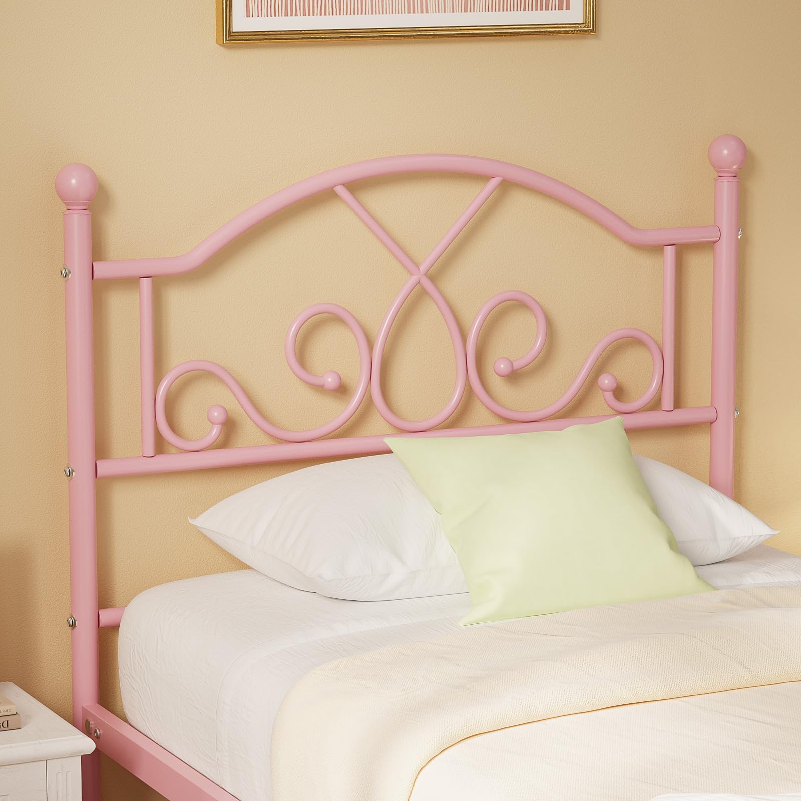 Bed Frames, Modern Twin Size Metal Bed Frames for Kids Girls