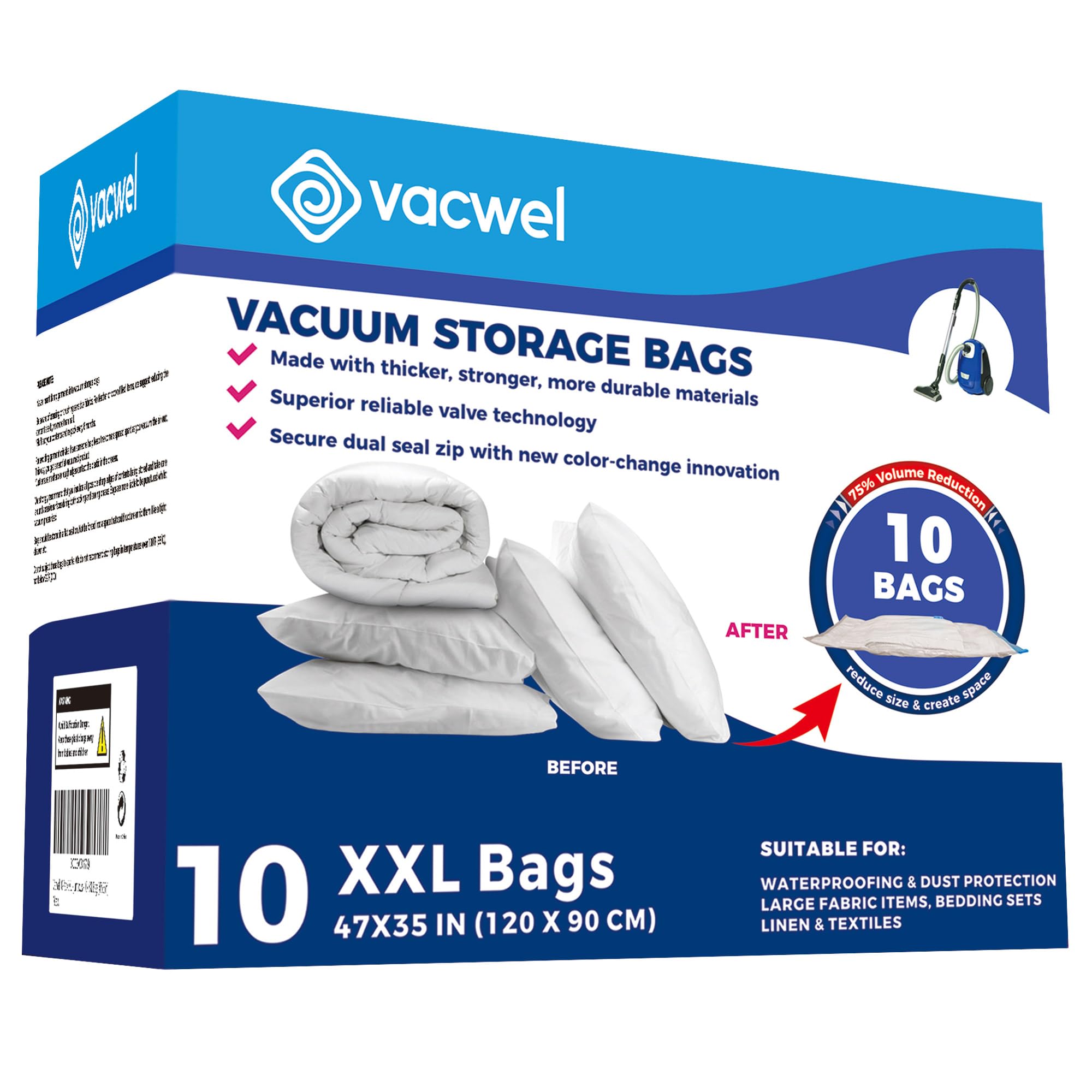 10-Pack XXL - Jumbo Vacuum Storage Bags - Space Vacuum Storage Bags for Clothing