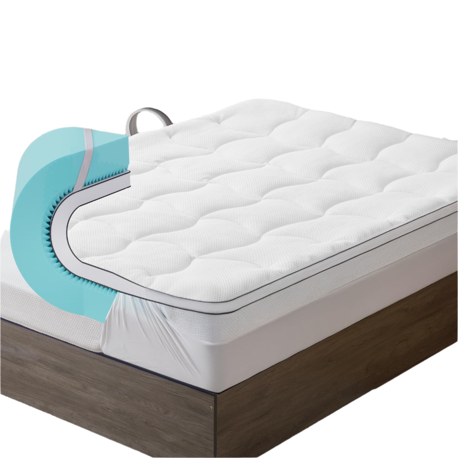 4 Inch Memory Foam Mattress Topper Queen Size  Dual Layer 3 Inch Cooling Gel