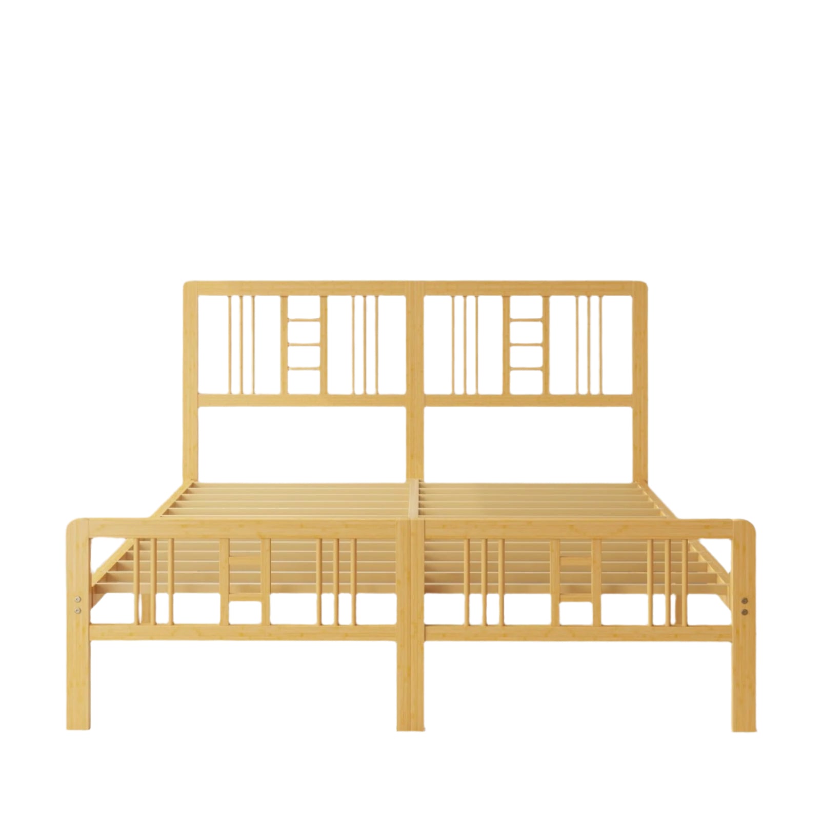 14 Inch Bamboo Wood King Size Platform Bed Frame with Headboard and Footboard