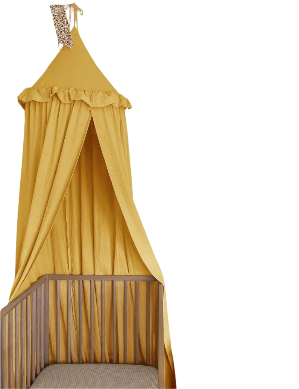 Kids Bed Canopy with Ruffles Cotton Hanging Tent Frills Curtain Net for Baby Nursery