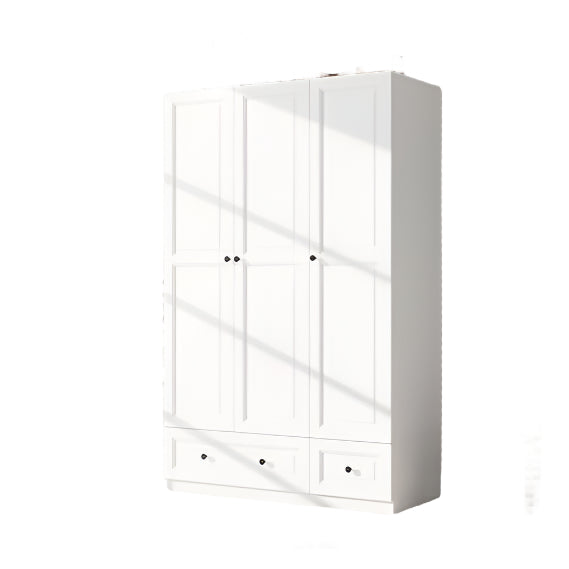 Black Armoire Wardrobe Closet with 2 Drawers: 74" Modern Wood Wardrobe Closet