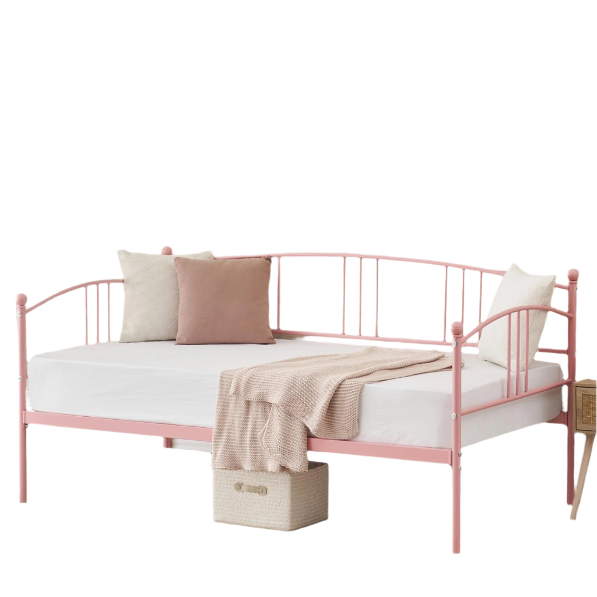 Twin Daybed with Trundle, Metal Twin Size Daybed with Pullout Trundle 6
