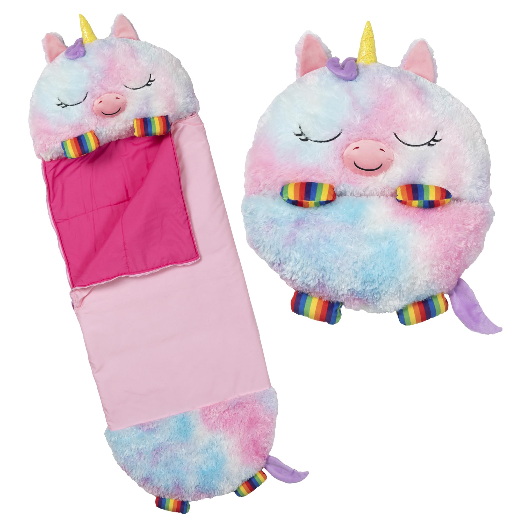 Pillow & Sleepy Sack: Large - Rainbow Unicorn - 66 x 30, 2-in-1