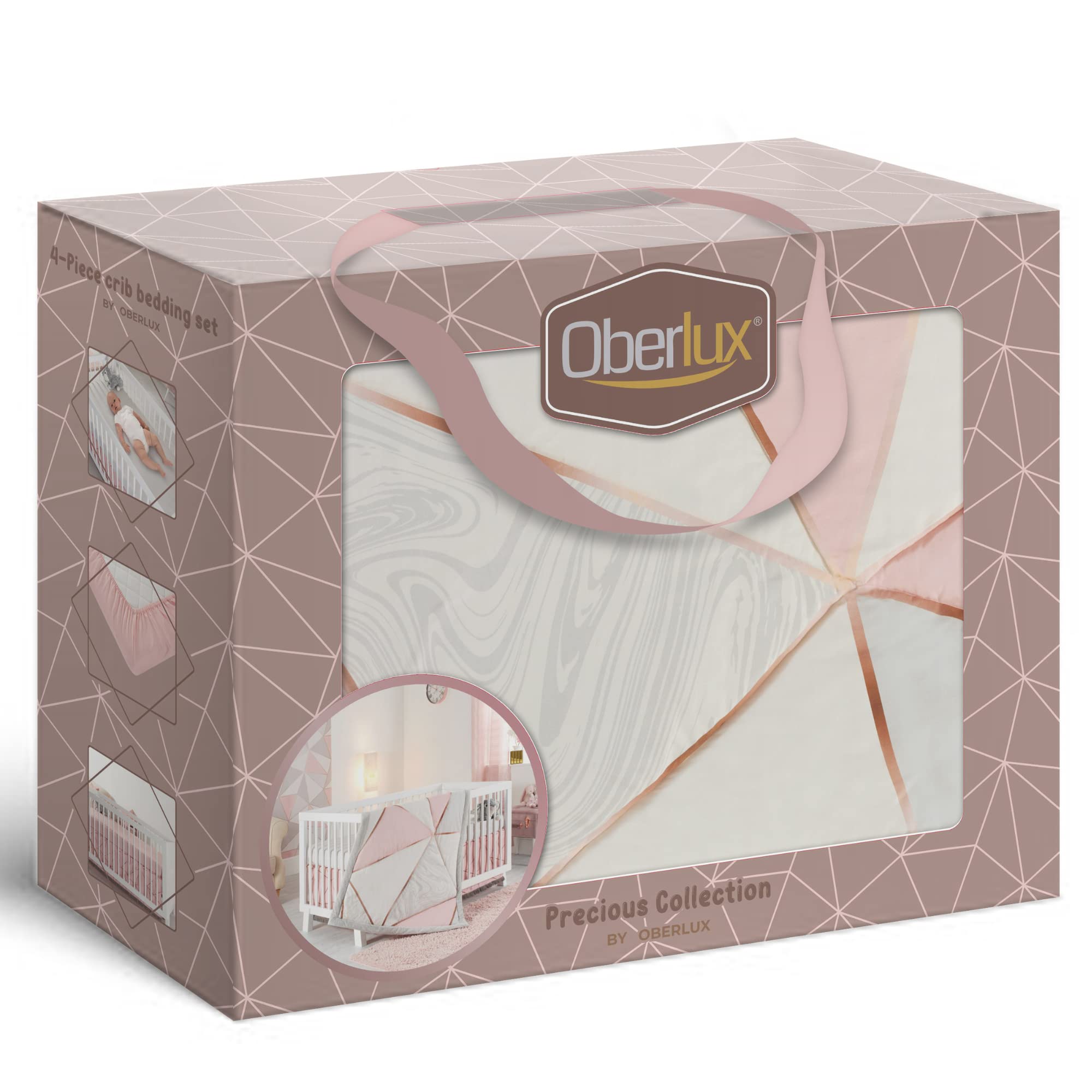 Crib Bedding Set for Girls- 4-Piece Baby Nursery Bedding Crib Set
