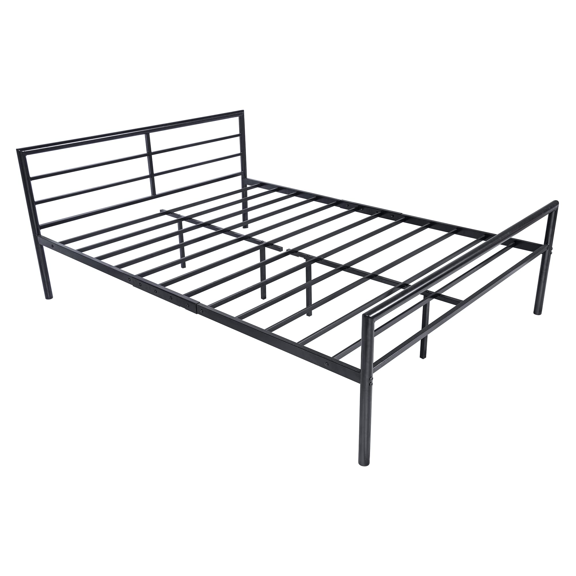 Twin Over Full Bunk Bed with Desk, Convertible to 2 Platform Beds, Industrial