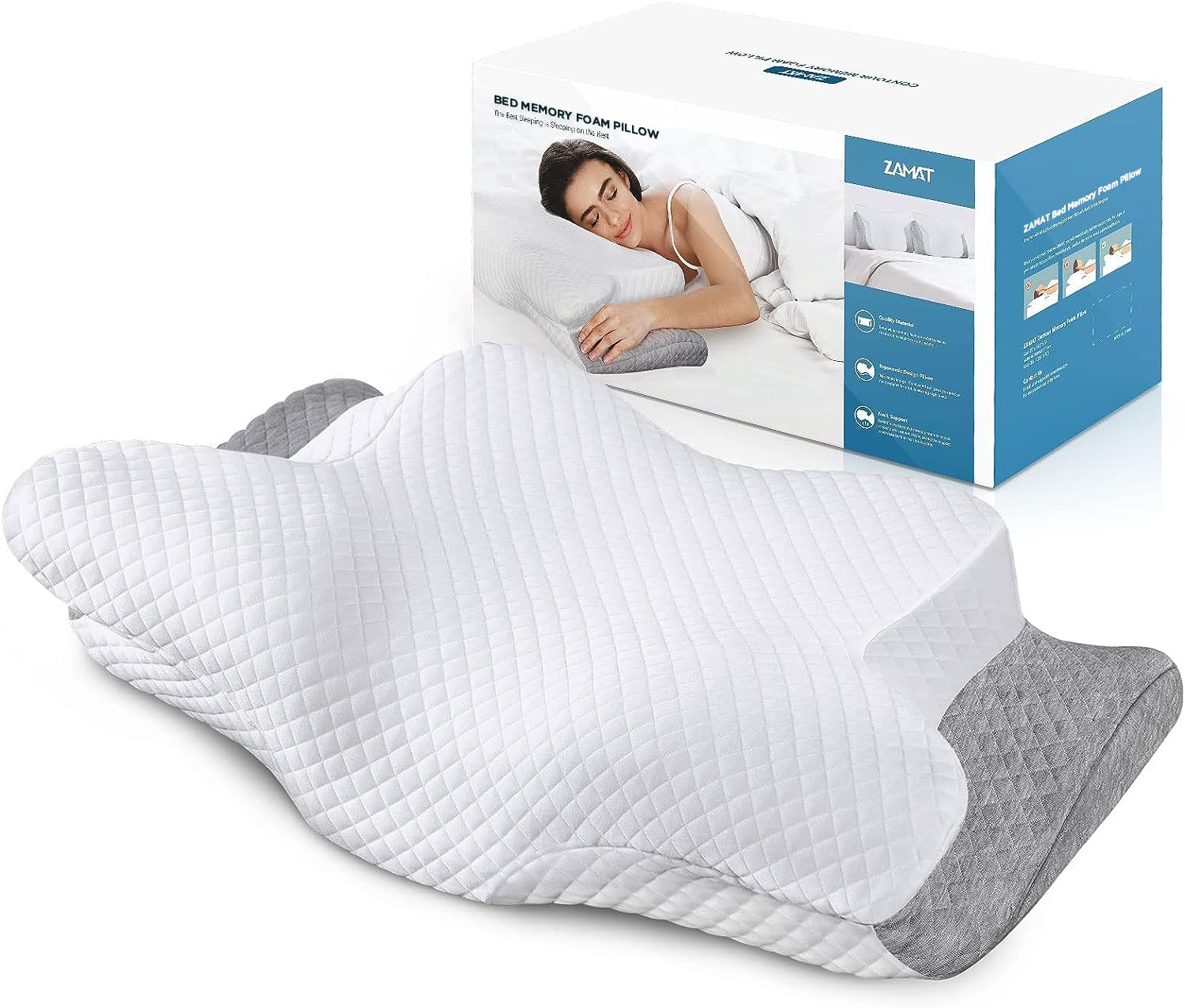Cervical Memory Foam Pillow, Odorless Neck Pillows for Pain Relief