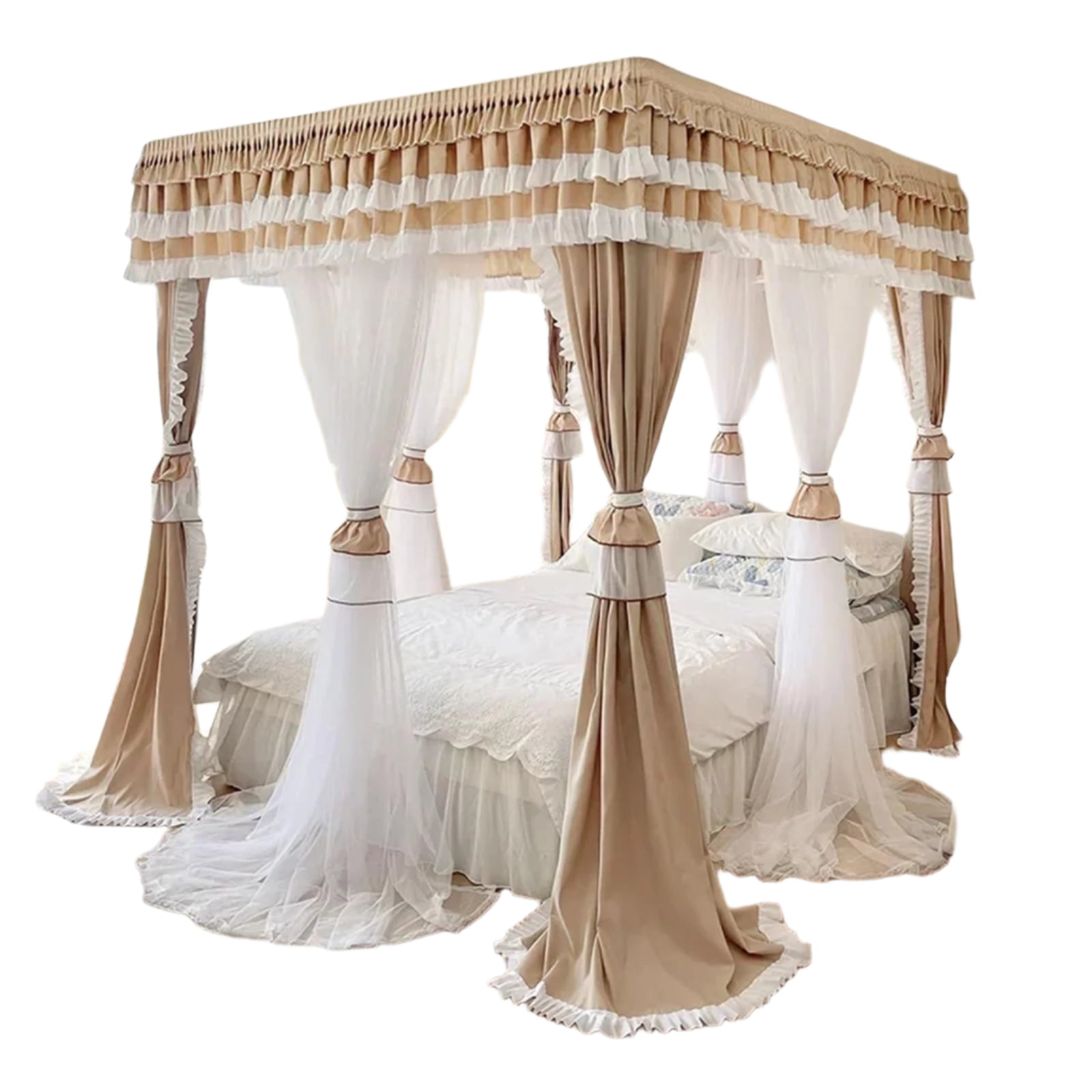 Canopy Bed Curtains Bed Drapes Breathable Hanging Canopy Bed Curtains Top Hook9