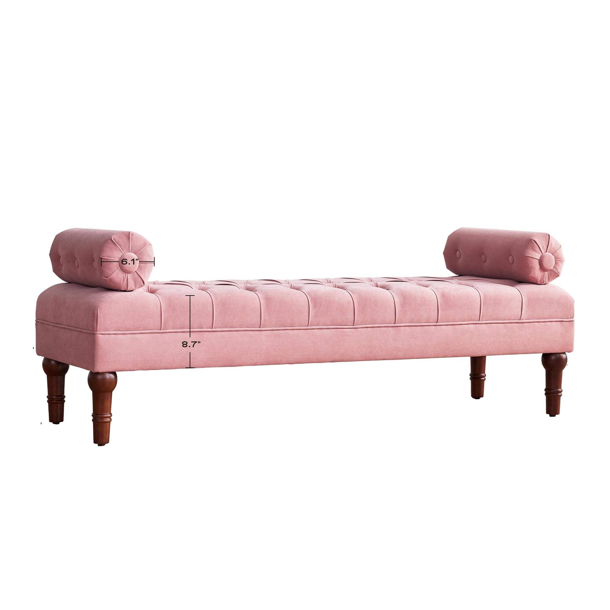 60.2" Velvet Bedroom Bench, Modern End of Bed Bench with Button-Tufted