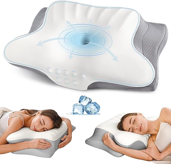 Cervical Neck Pillow for Pain Relief - Ergonomic Memory Foam Pillows for Sleeping