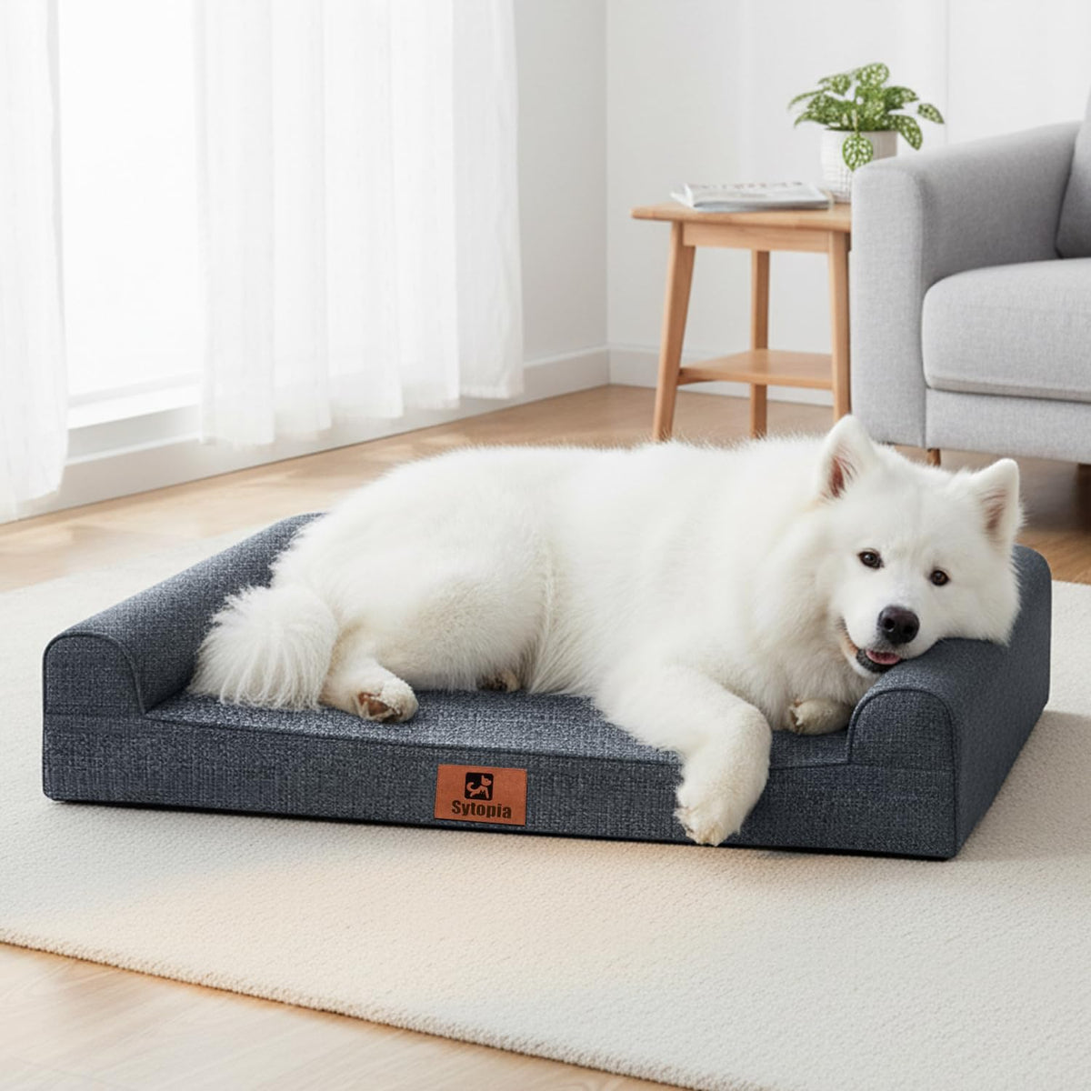 XL Orthopedic Dog Bed with Bolster & Washable Cover