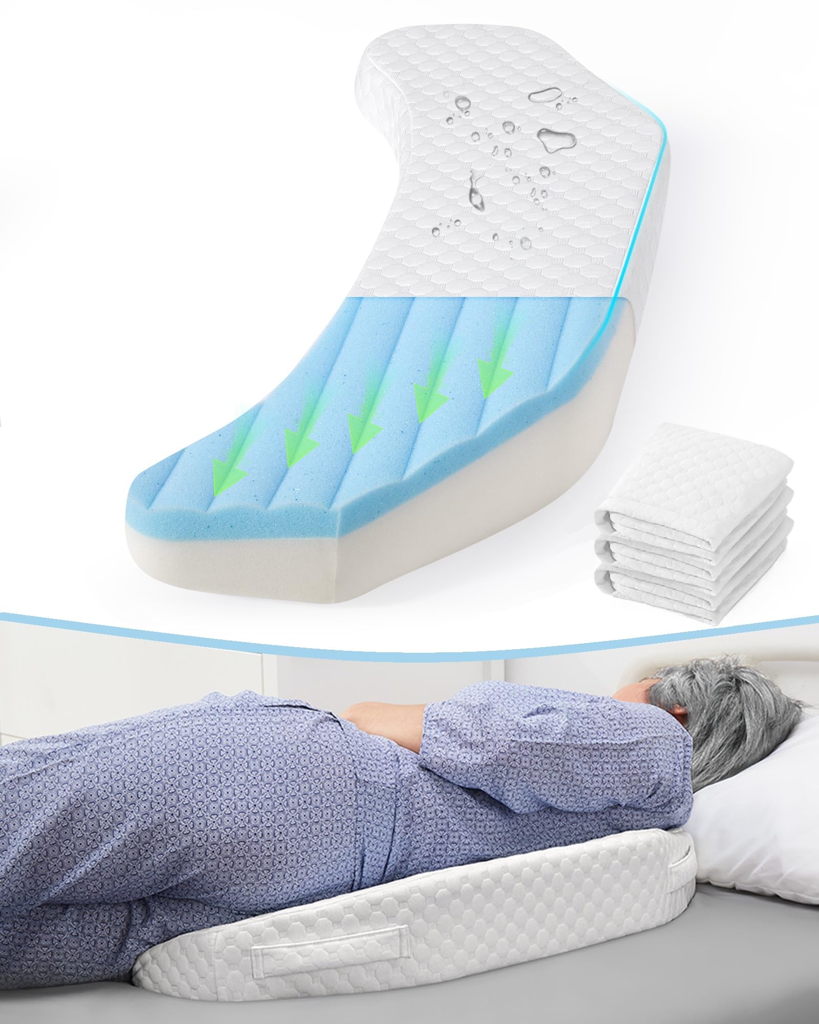 Bedsore Pillow Positioning Wedge for Bedsore Prevention and Faster Recovery