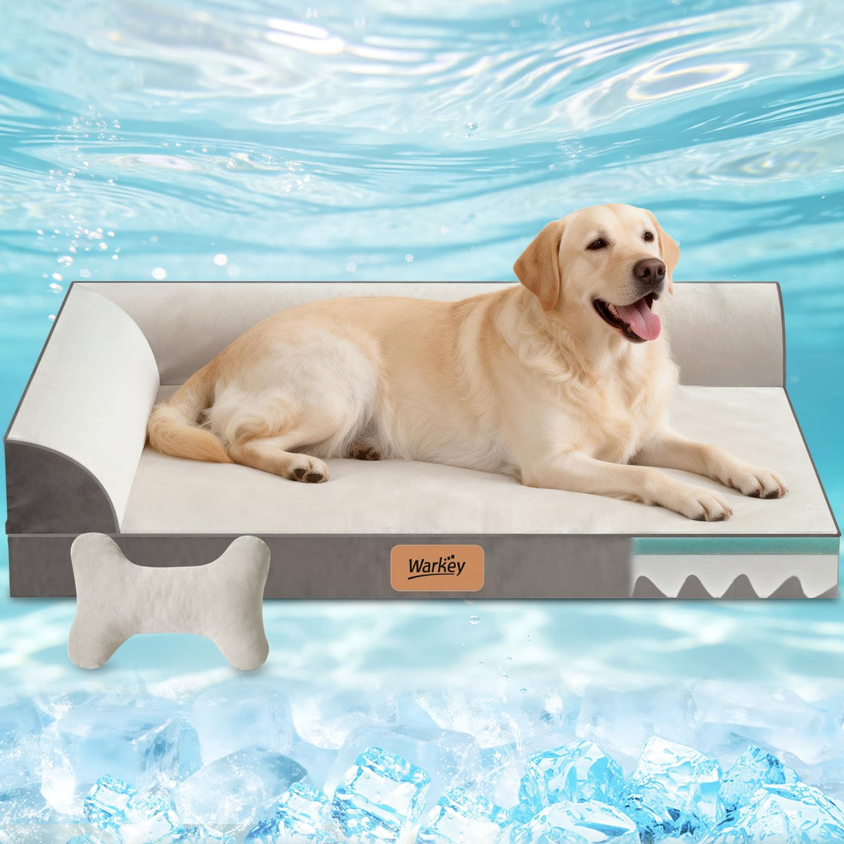Orthopedic Cooling Dog Bed with Memory Foam & Washable Cover