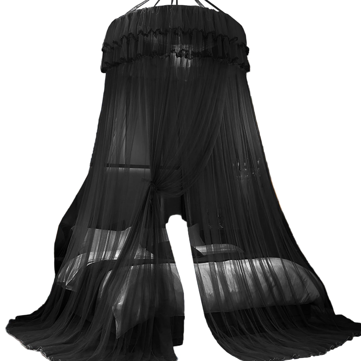 Mosquito Net Bed Canopy for Girls, Princess Canopy Bed Curtain Fine Sheer Mesh Dome