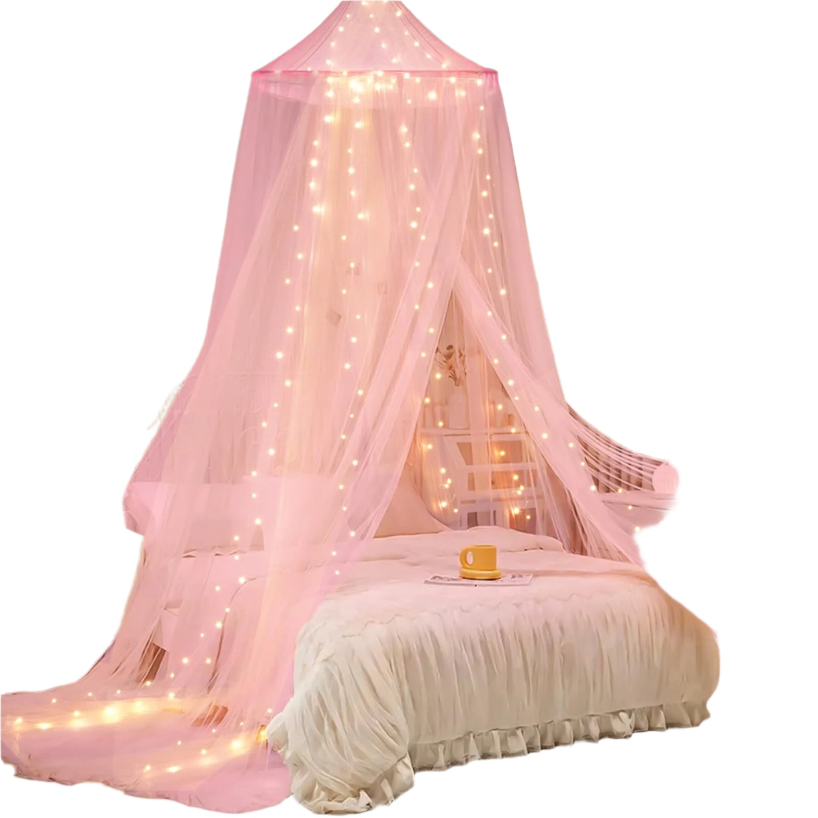 Bed Canopy with Lights, Bed Canopy for Girls Princess with Luminous Stars