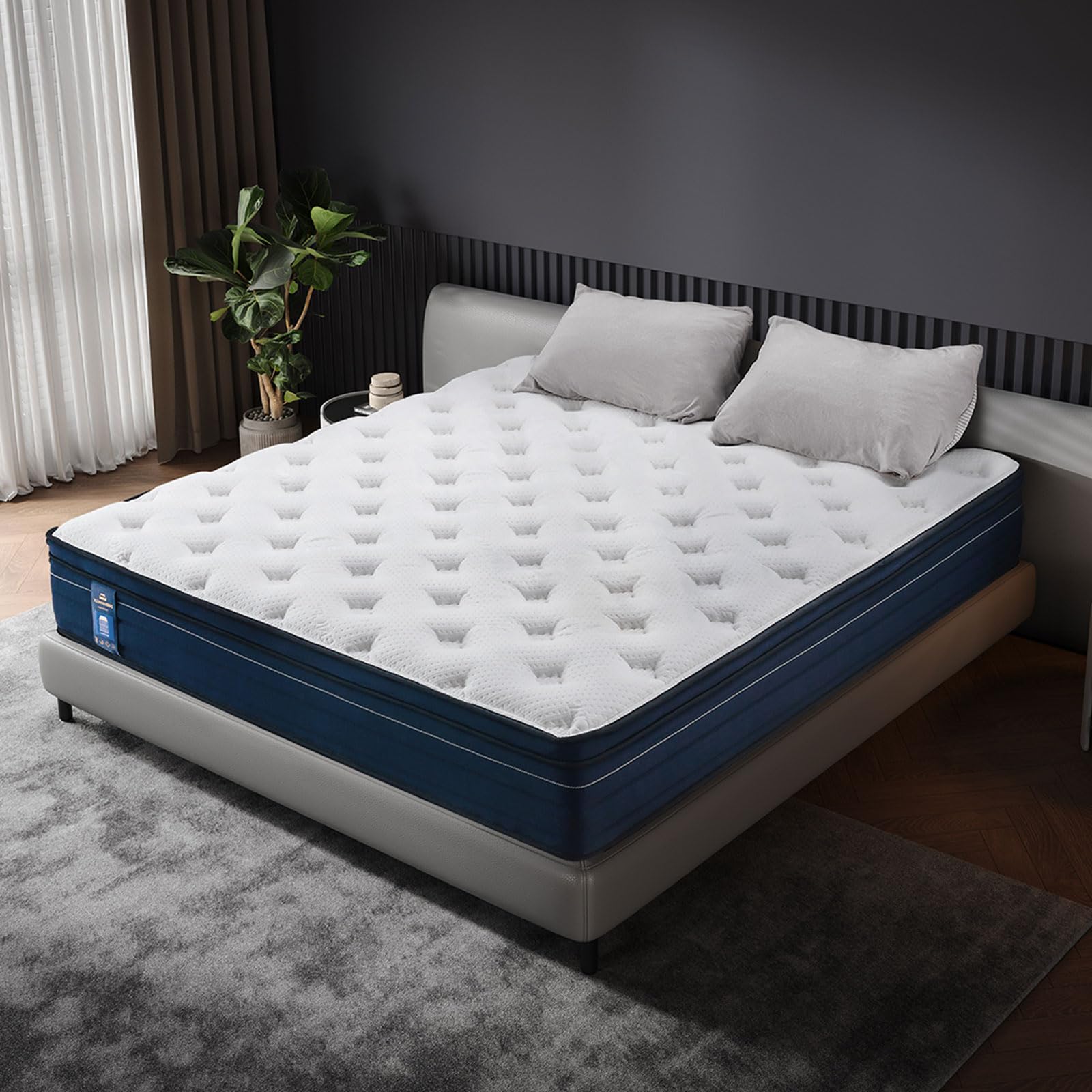 King Size Mattress,14 Inch Hybrid Mattress in a Box with Gel Memory Foam