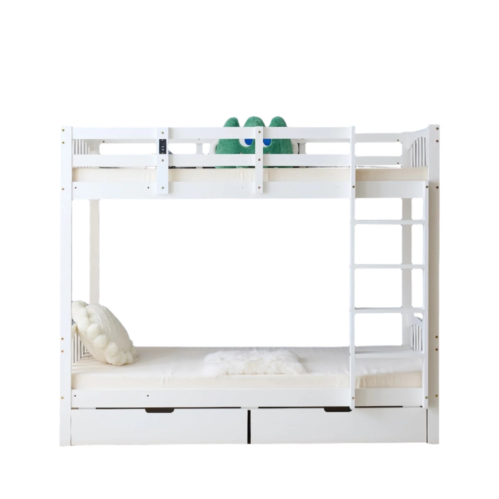 Bed Twin Over Twin with 2 Storage Drawers/RGB LED/Charging Station