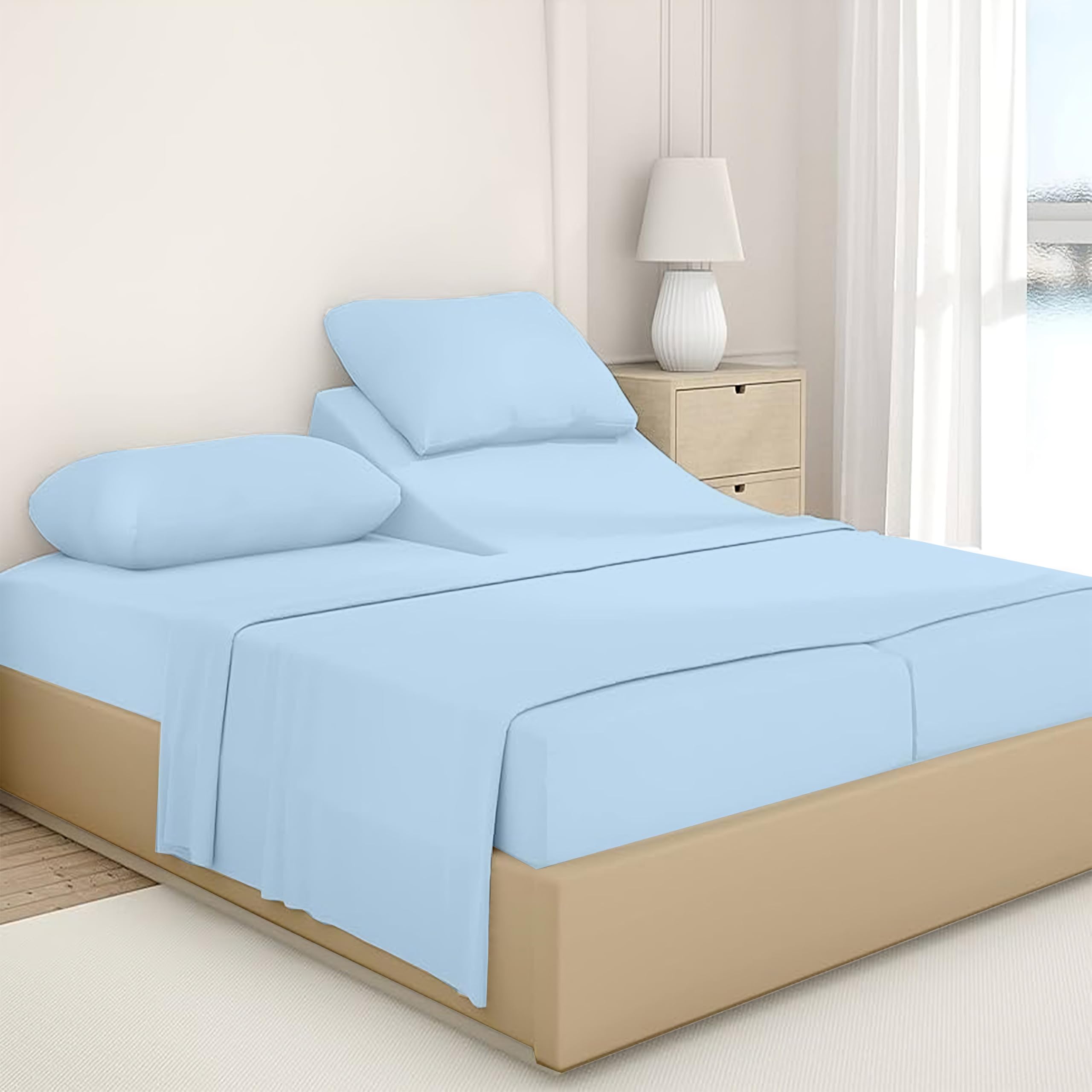 King Sheets Sets - 5 Pcs Split King Sheets for Adjustable Beds - 600 Thread