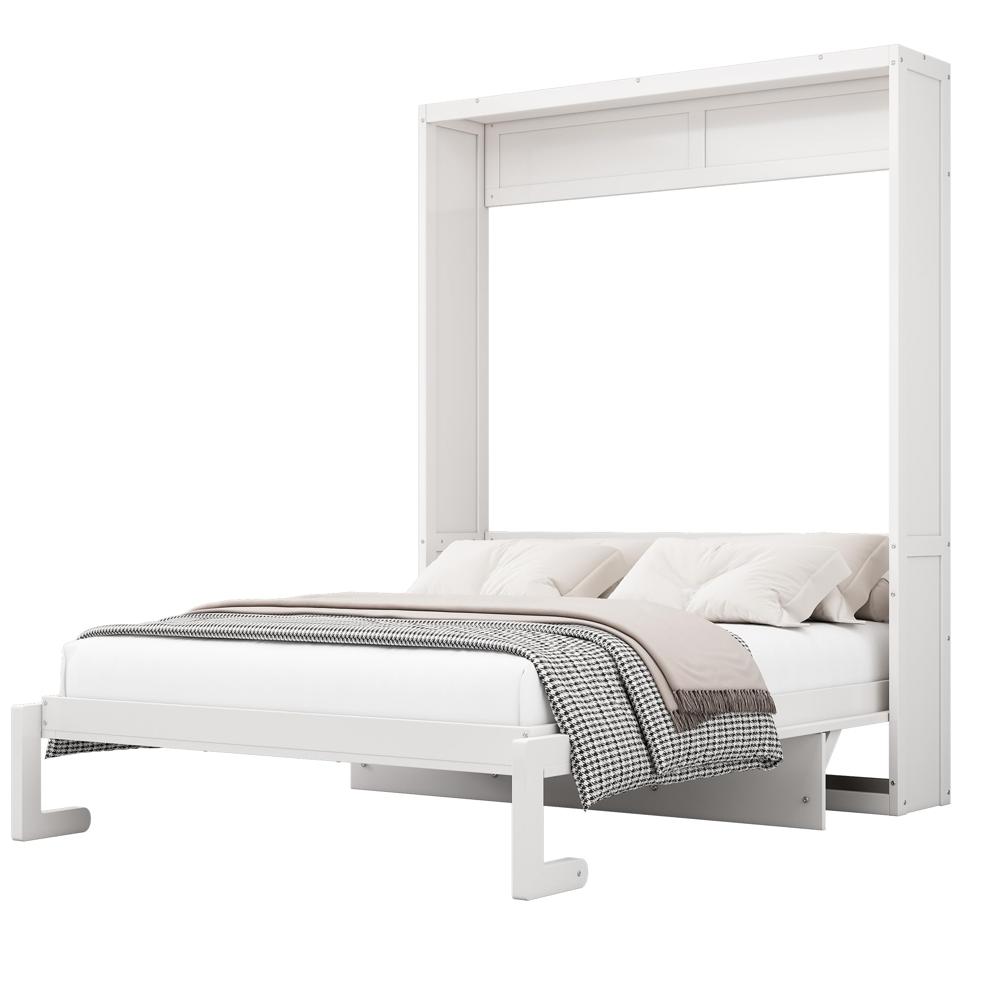 Queen Size Murphy Bed with Desk Combo, 68 inch Murphy Bed, Foldable