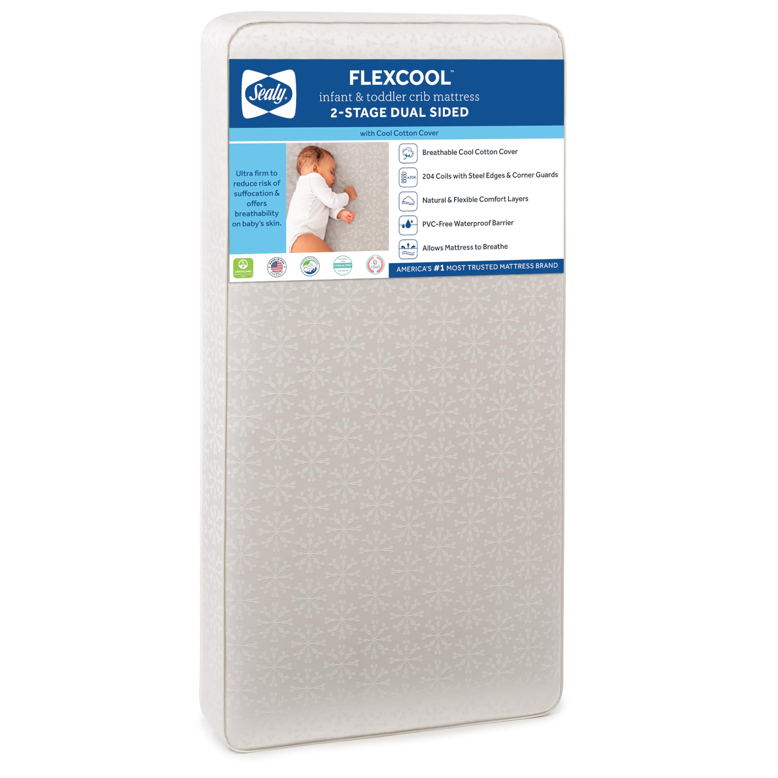 Flex Cool 2 Stage Breathable Crib Mattress with Toddler Bed Fit
