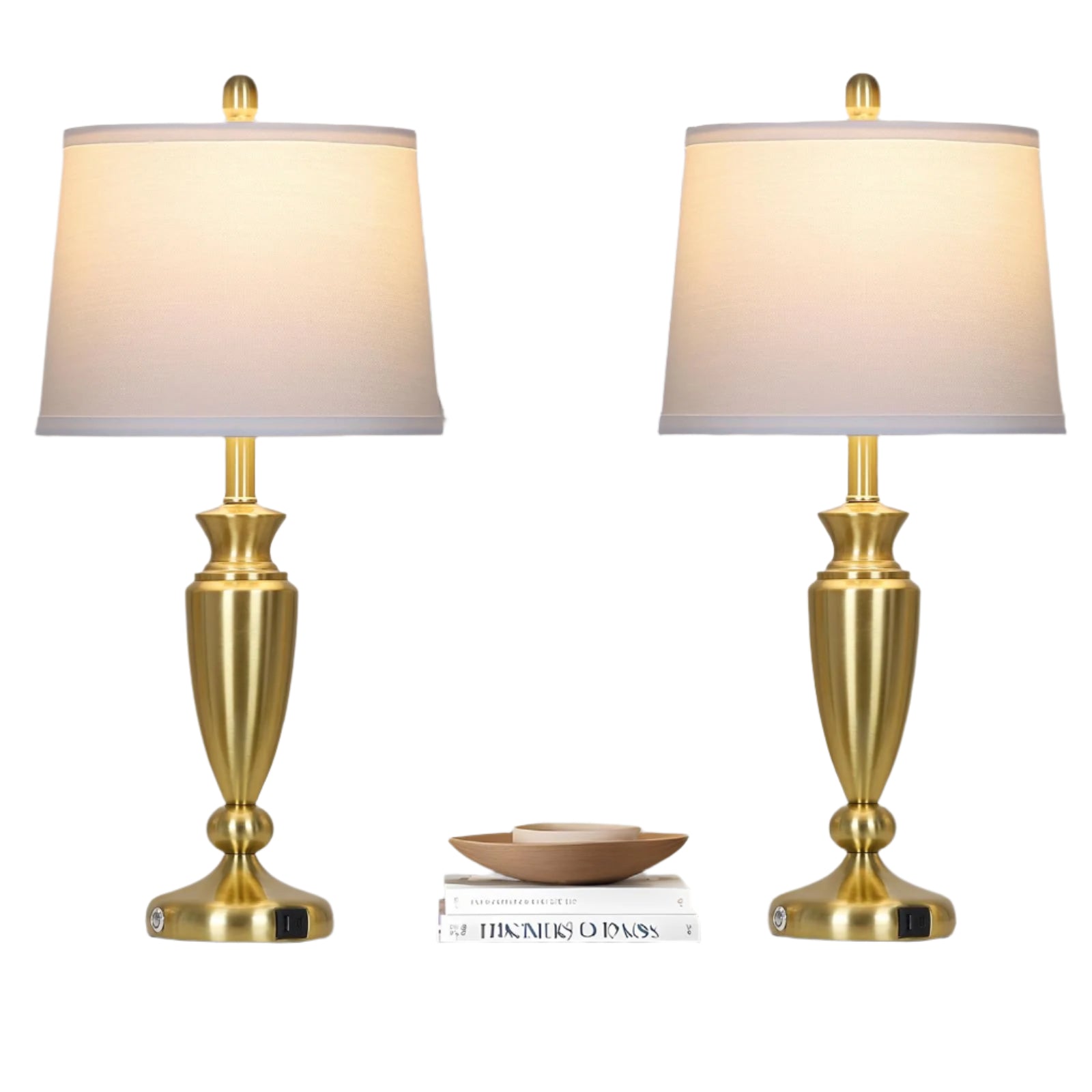 Table Lamps for Living Room, 3 Way Touch Control Bedside Lamps Set