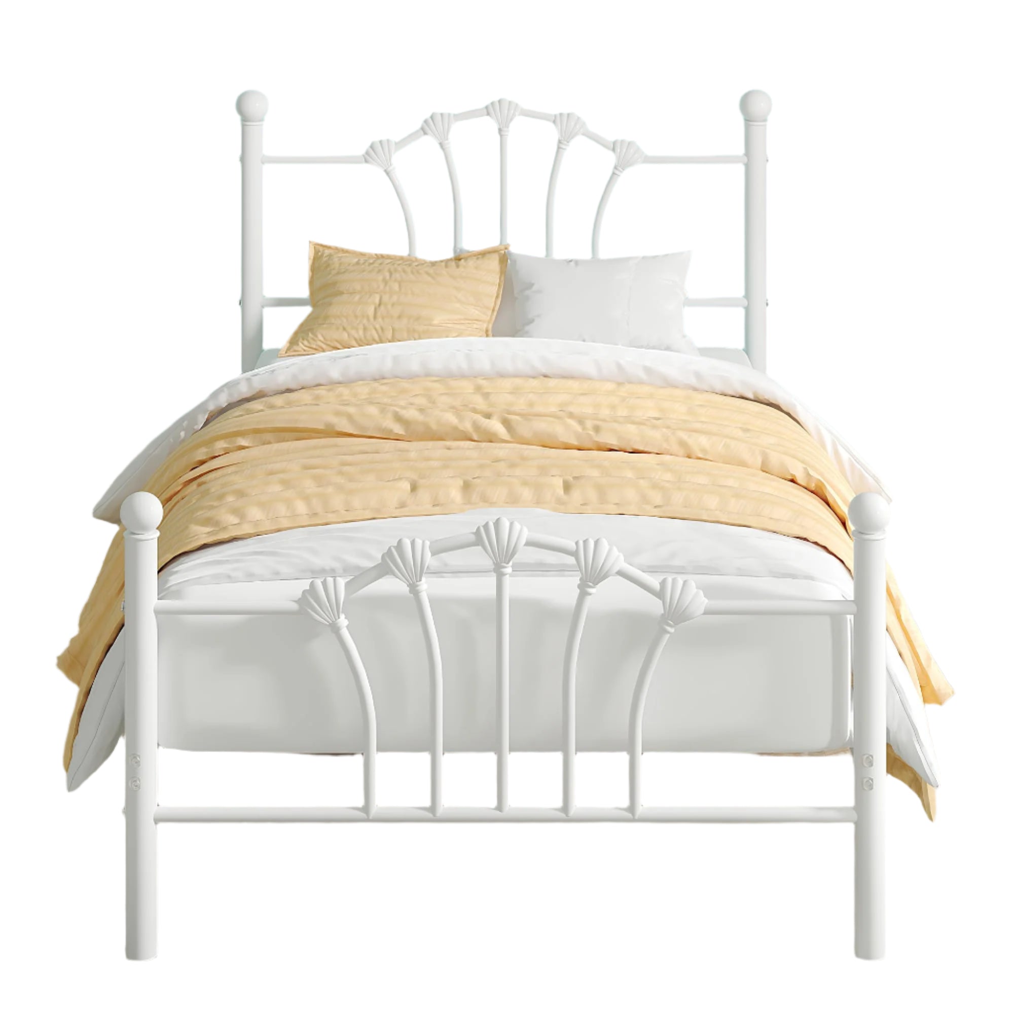 Twin Size Bed Frame with Headboard/Footboard, Mattress