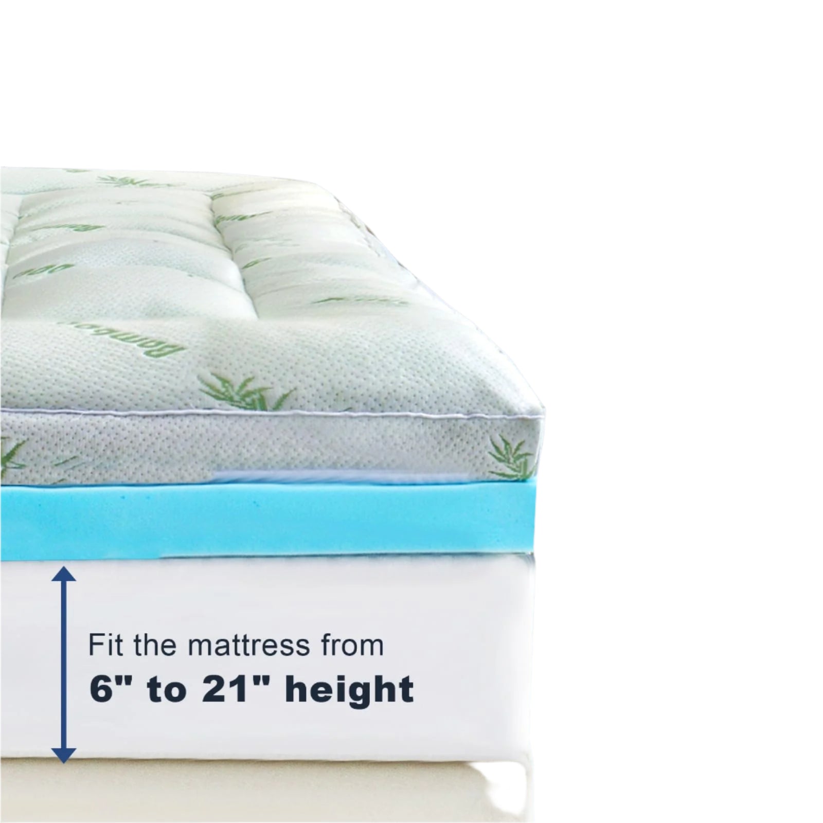 Topper,Dual Layer 4 Inch Memory Foam Mattress Topper - 2 Inch Gel Memory