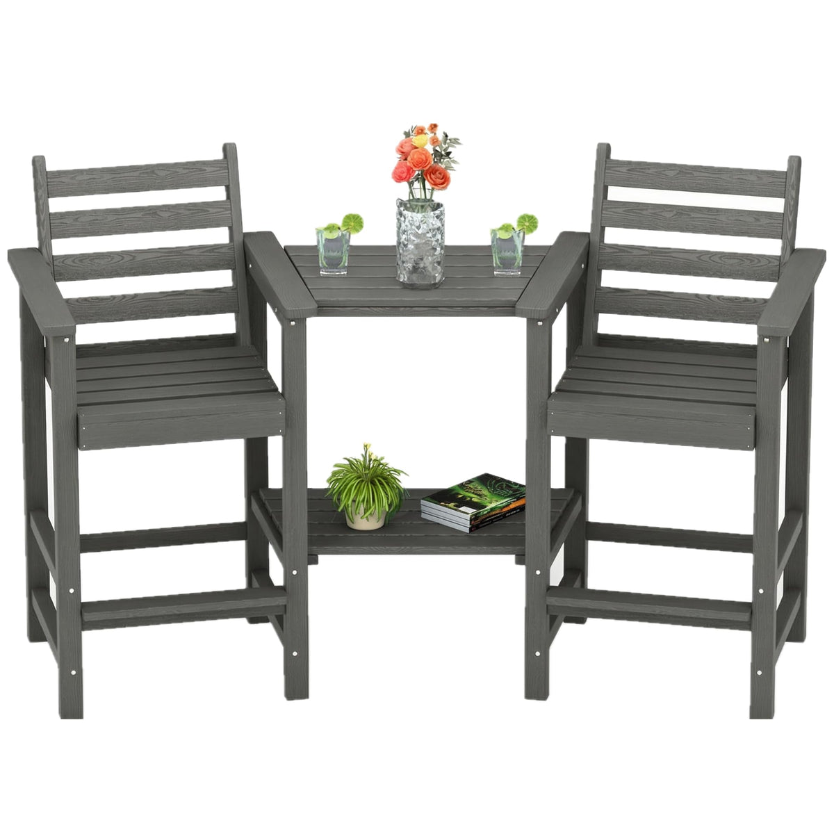 Tall Adirondack Chair Set of 2 with Trays