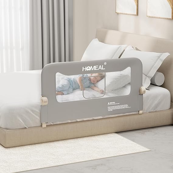 Bed Rail for Toddlers - 59"x24" Foldable Toddler Bed Rails for King, Queen