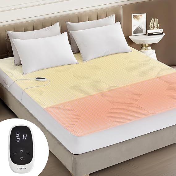 Multizone Waterproof Heated Mattress Pad, Individual Body &Feet Electric