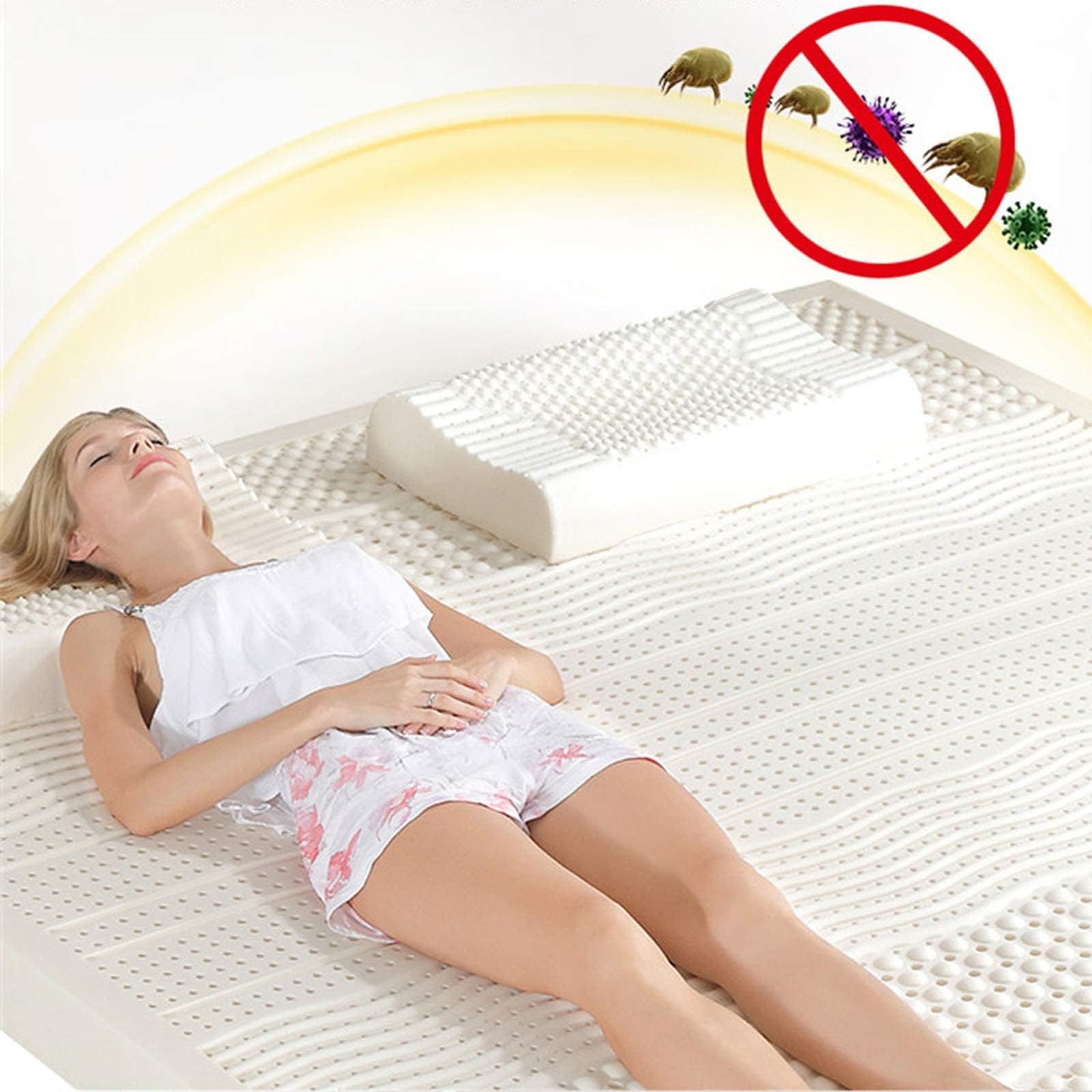 BIRJXVTO 100% Natural Latex Mattress, Medium Firm, 4in, Twin, 100x200cm(39x79in)