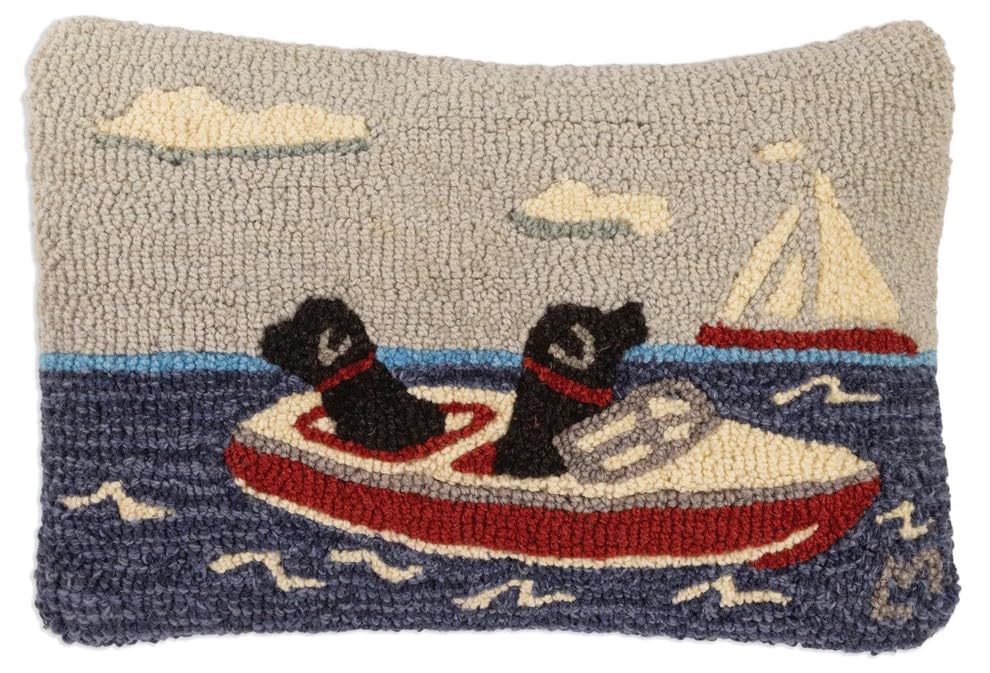 Floating Labs Hand-Hooked Wool Decorative Throw Pillow (12 IN x 18 IN)