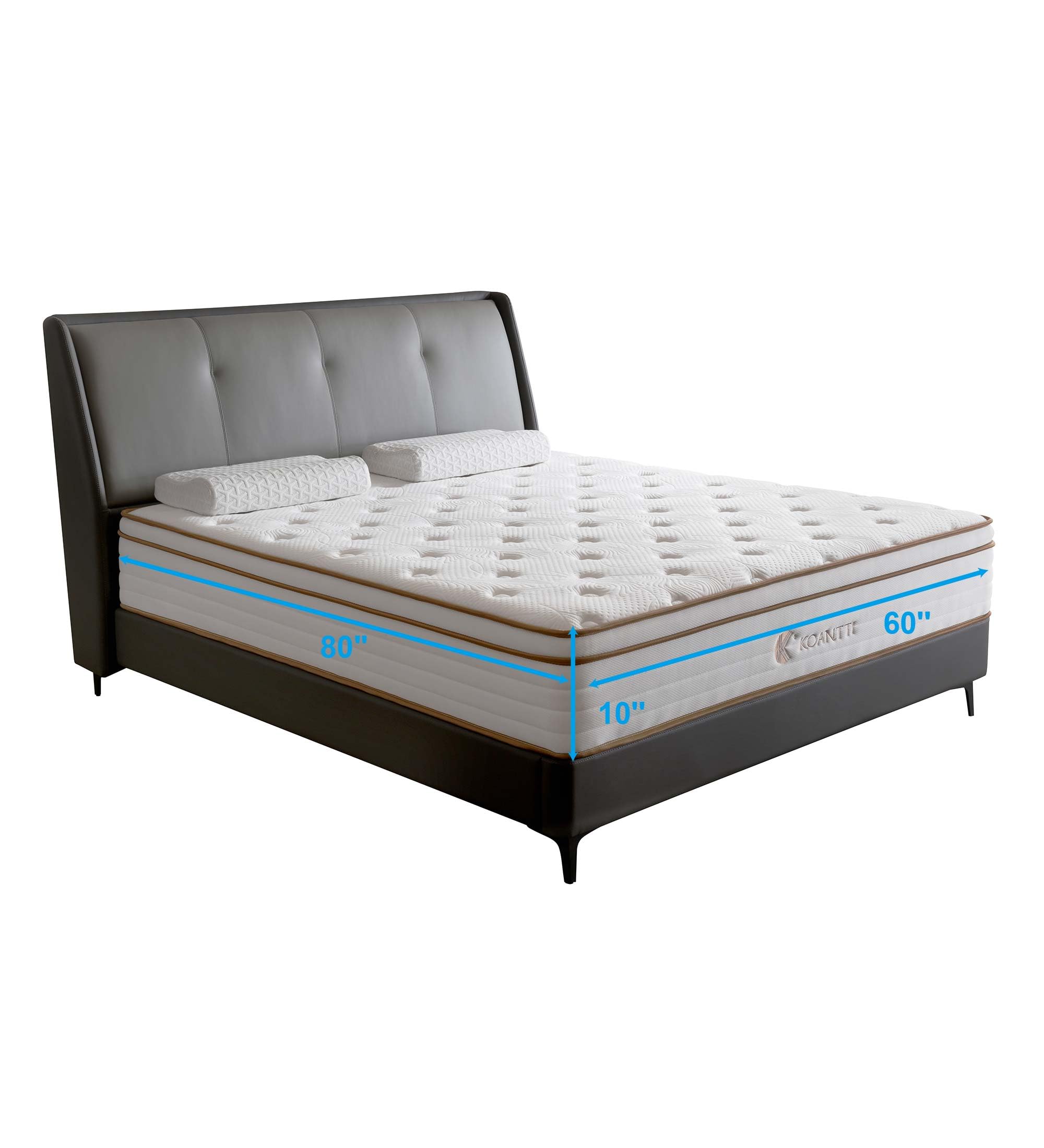 Queen Size Mattress,10 Inch Grey Memory Foam Hybrid Queen Mattresses in a Box