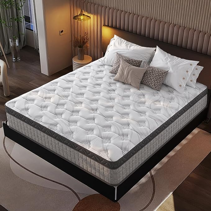 12'' Hybrid Mattress Twin with Comfort Foam,Innerspring Pillow Top Twin Mattress in a Box