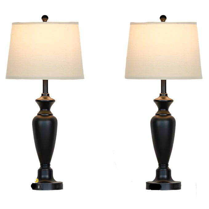 Tall Gold Table Lamps Set of 2, Touch Control Bedside Lamp with USB A+C Ports
