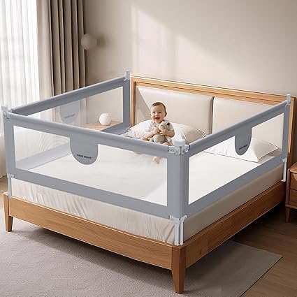 Bed Rail for Toddlers - 3 Sides Safety Baby Bed Rail Guard with Child Lock