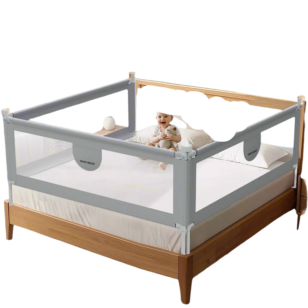 Bed Rail for Toddlers - 3 Sides Safety Baby Bed Rail Guard with Child Lock