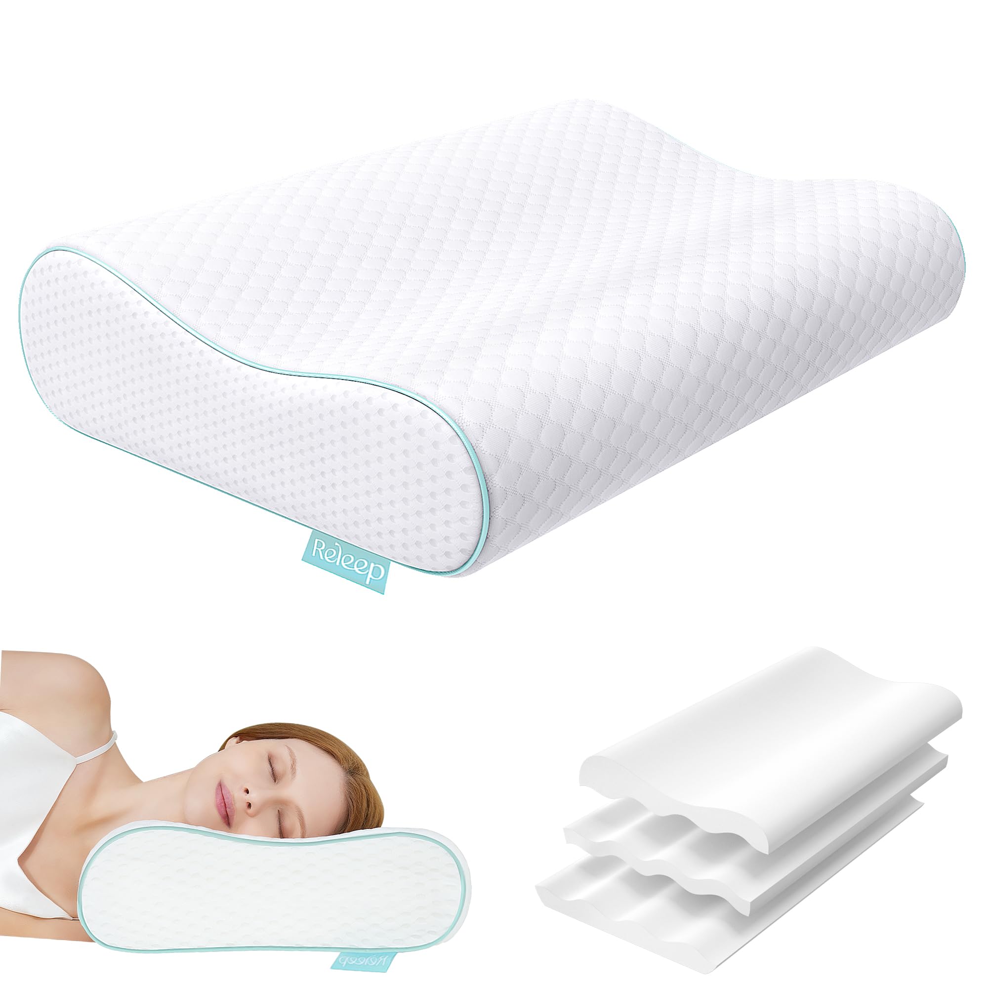 Cervical Neck Pillow, Side Sleeper Pillow for Neck Pain Relief
