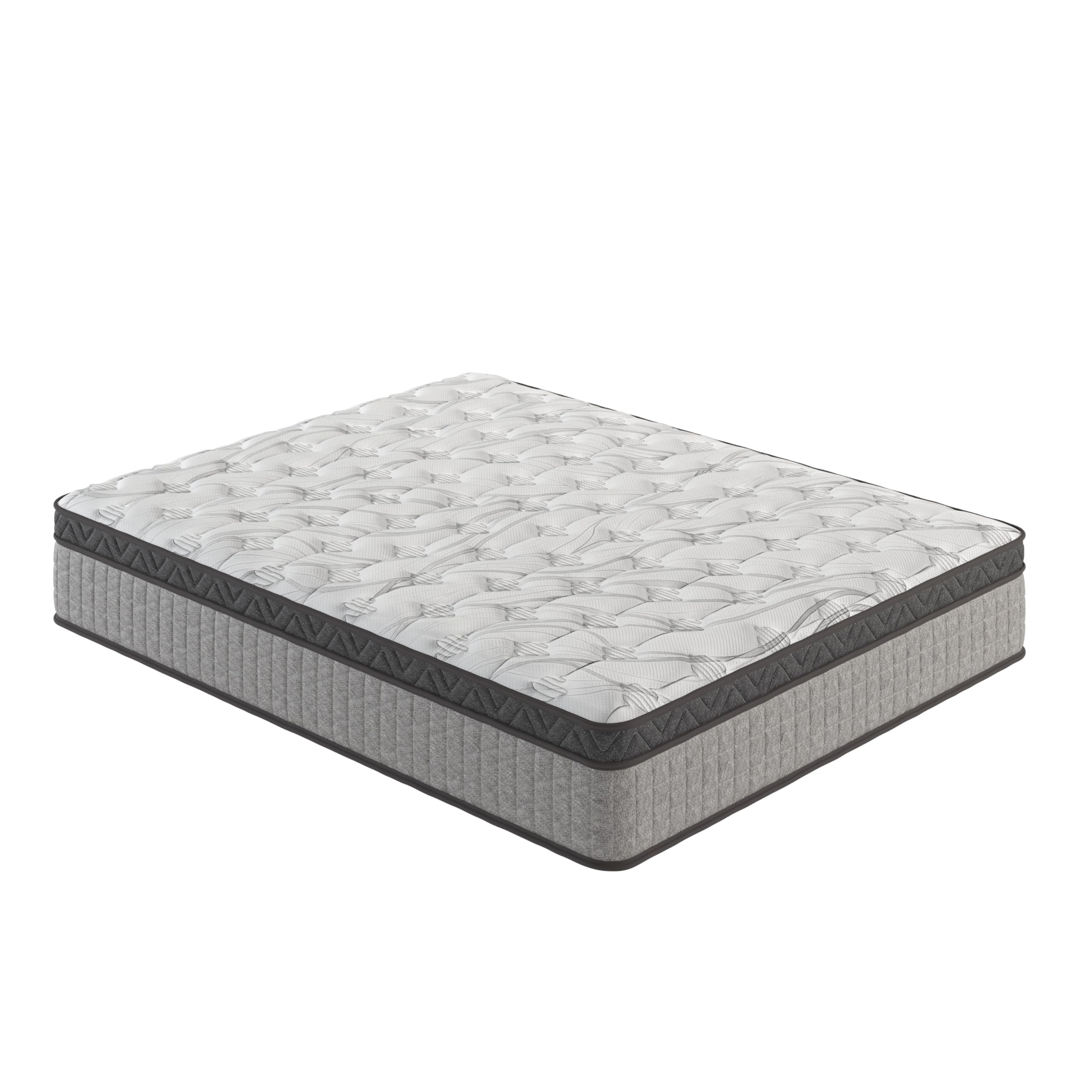 Assembled in USA 12" Full Diamond Innerspring Hybrid and Cooling Gel Memory
