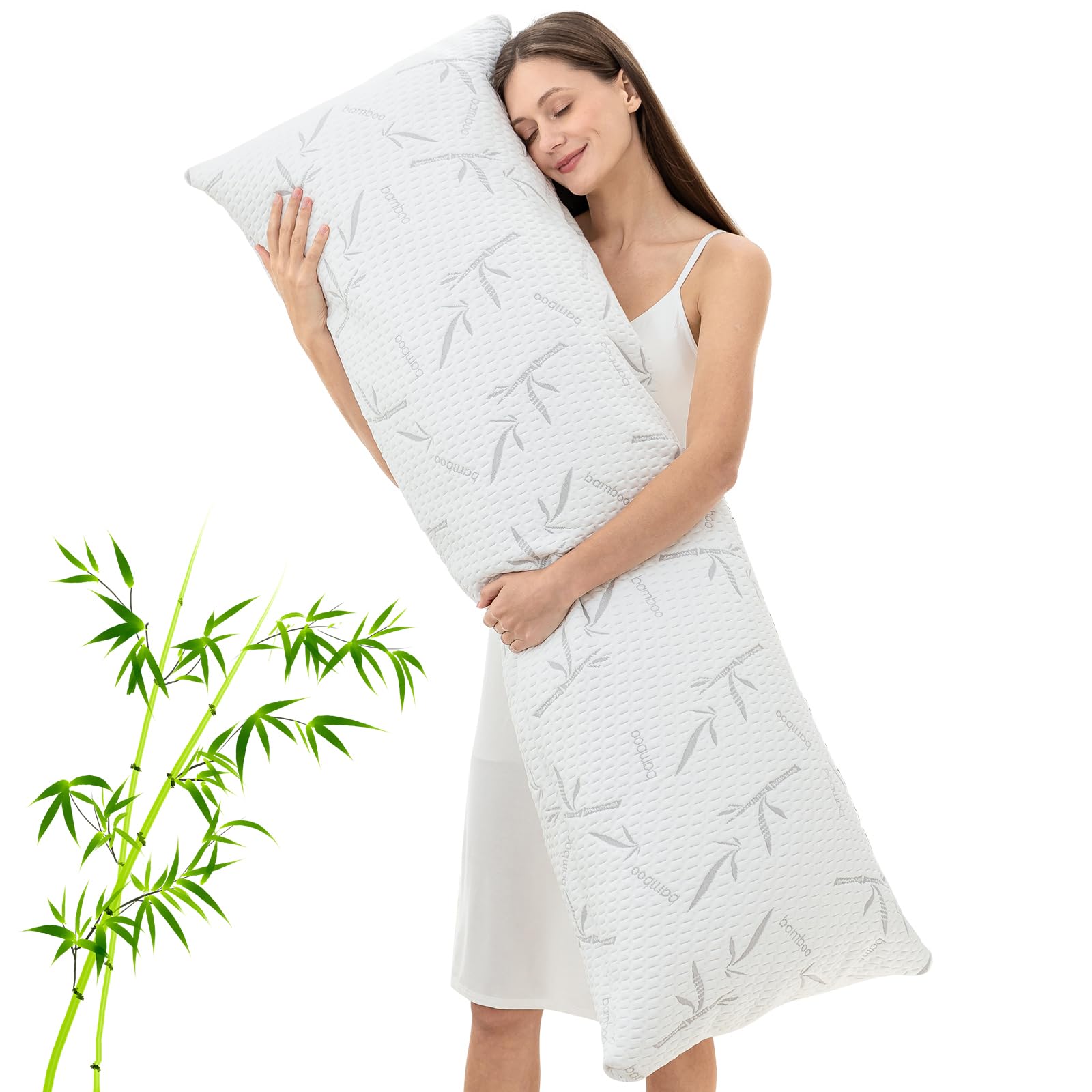 Body Pillow for Adults, Memory Foam Long Pillow for Side Sleeper
