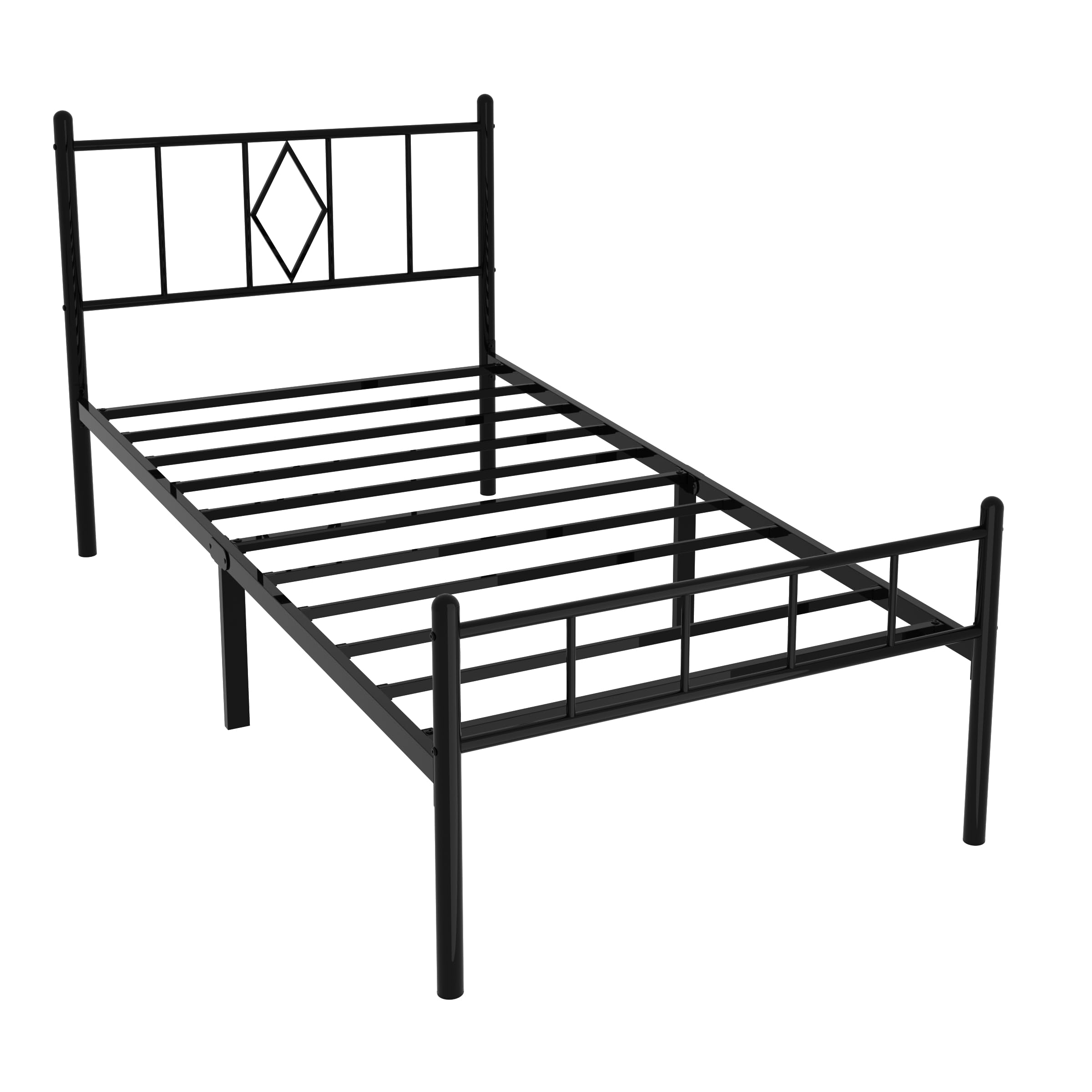 14 Inch Twin Size Bed Frames with Headboard/Footboard, Under Bed Storage