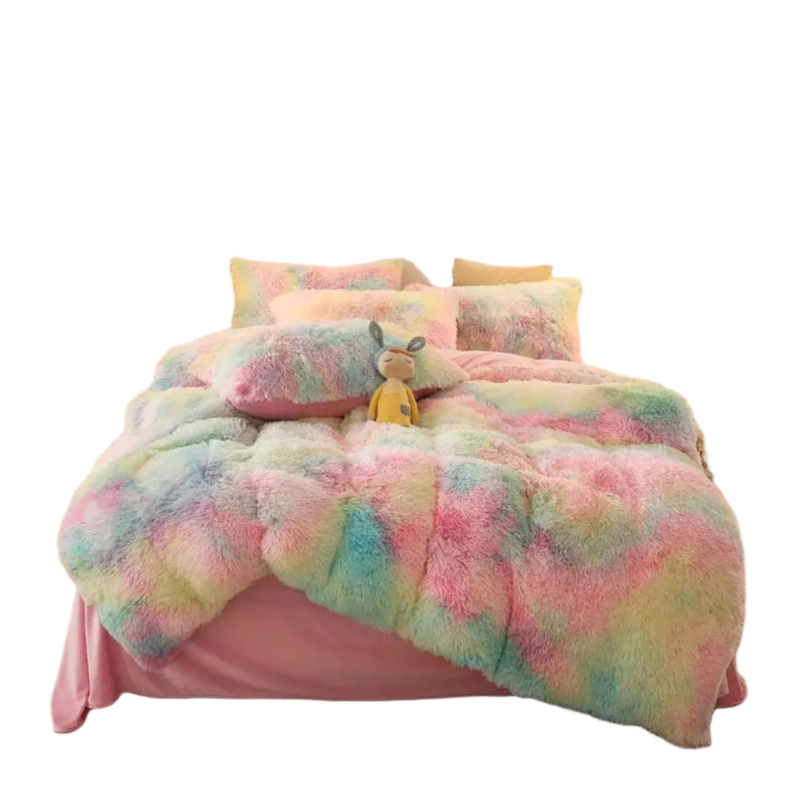 Comforter Cover Set, Gradient Color Plush Shaggy