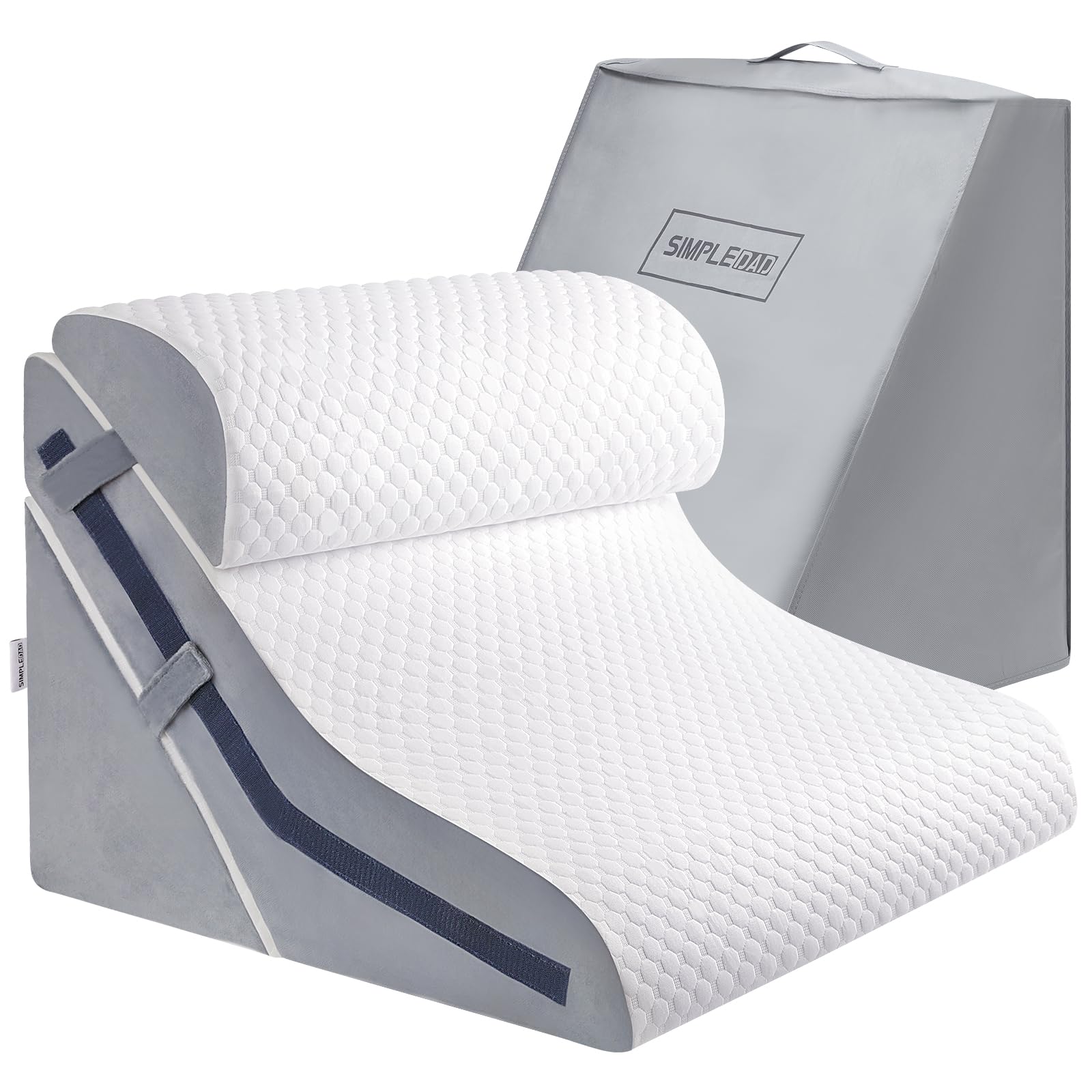 Orthopedic Bed Wedge Pillow Set, 15-in-1 Adjustable Memory Foam Wedge Pillow